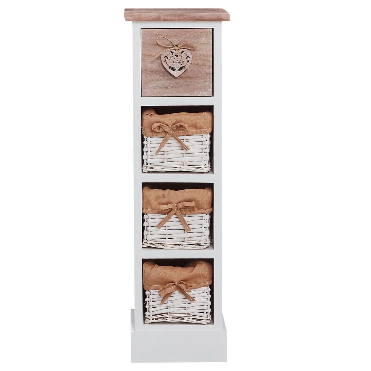 KOMMODE FLOWER weiß/braun - Weiß/Braun, Holz (21/70/21cm) - CARO-Möbel