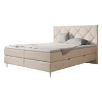 BOXBETT Letra - H3 - Chromfarben/Naturfarben, Holz/Textil (160/200cm) - MIRJAN24