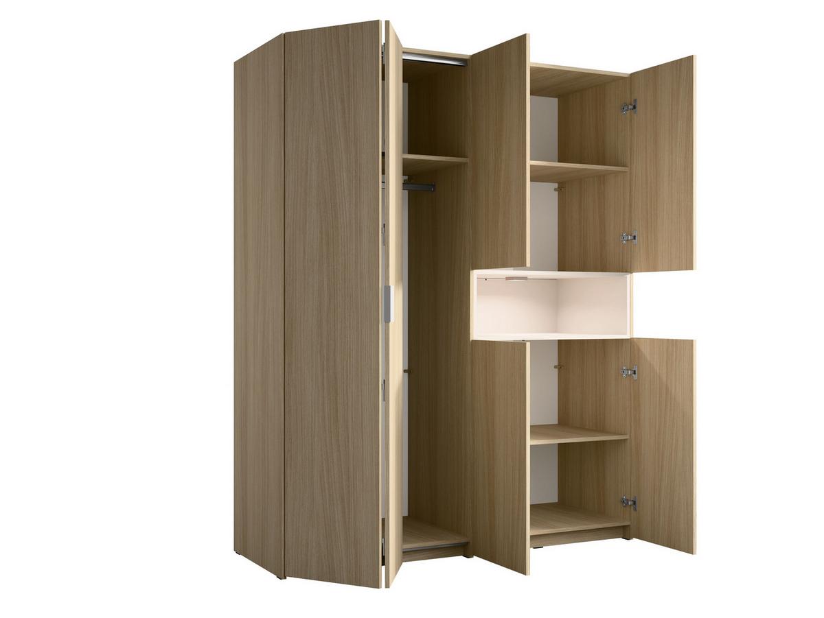 KLEIDERSCHRANK Barista Oak, Wüstensand 161/202/58 - Eichefarben, Holzwerkstoff (161/202/58cm) - RAUMHIRSCH FURNITURE