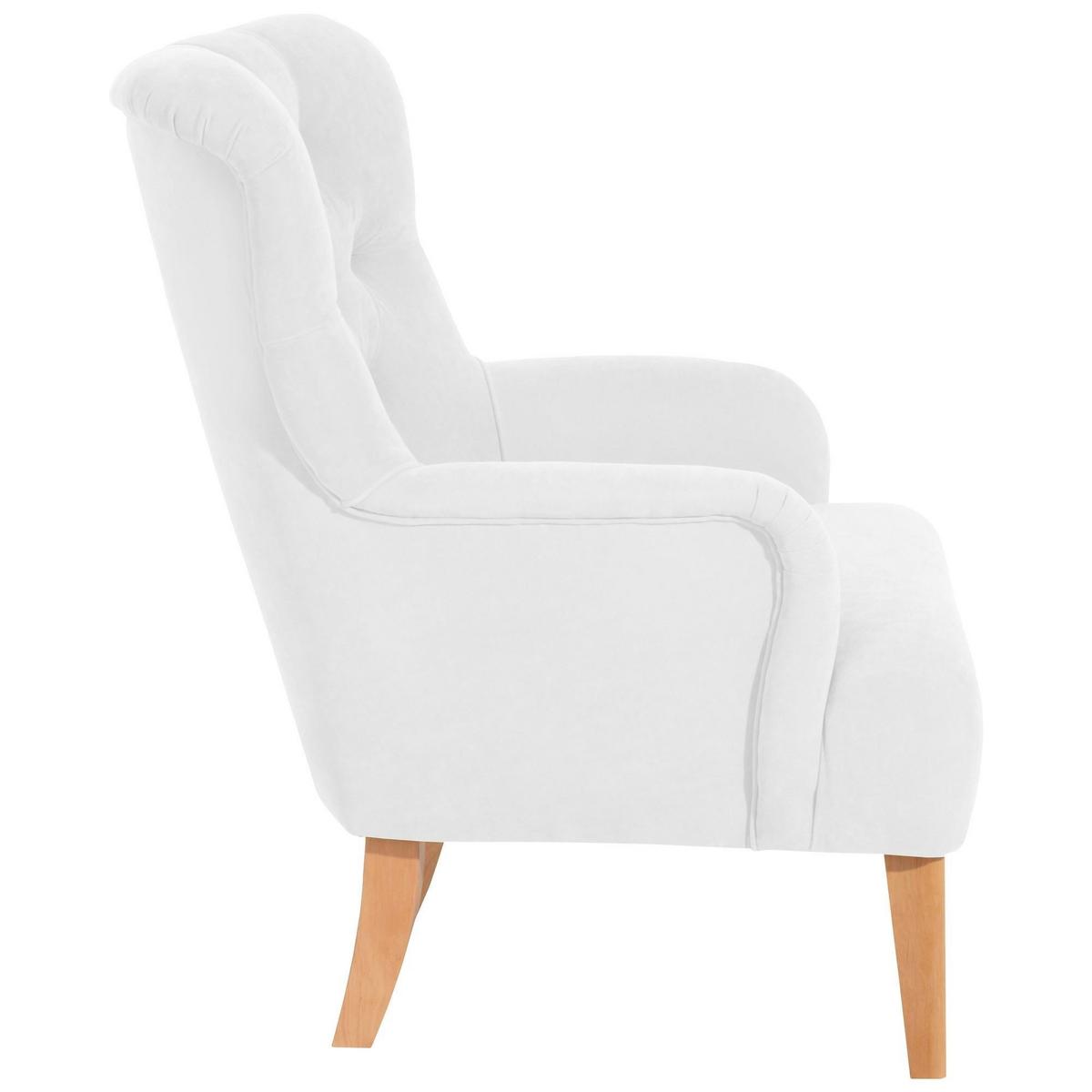 SESSEL Kaiya Bezug Veloursstoff Buche natur / creme - Weiß, Kunststoff (71/97/82cm) - 58aufmkessel