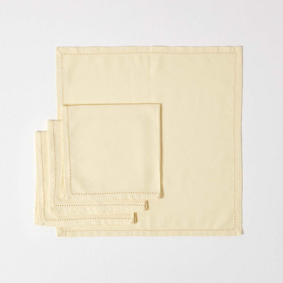 STOFFSERVIETTEN 4er-Set creme 45/45 cm, 100% Baumwolle - Creme, Textil (45/45cm) - Homescapes