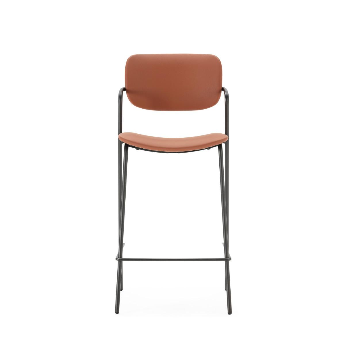 HOCKERN (Set aus 2) mit schwarzen metallbeinen - maika 44/51/66 cm - Orange, Kunststoff (51/66/44cm) - Calicosy