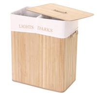 WÄSCHEKORB Buche Dekor, Cremeweiß - Buchefarben/Creme, Holz (55/63/34cm) - MCW