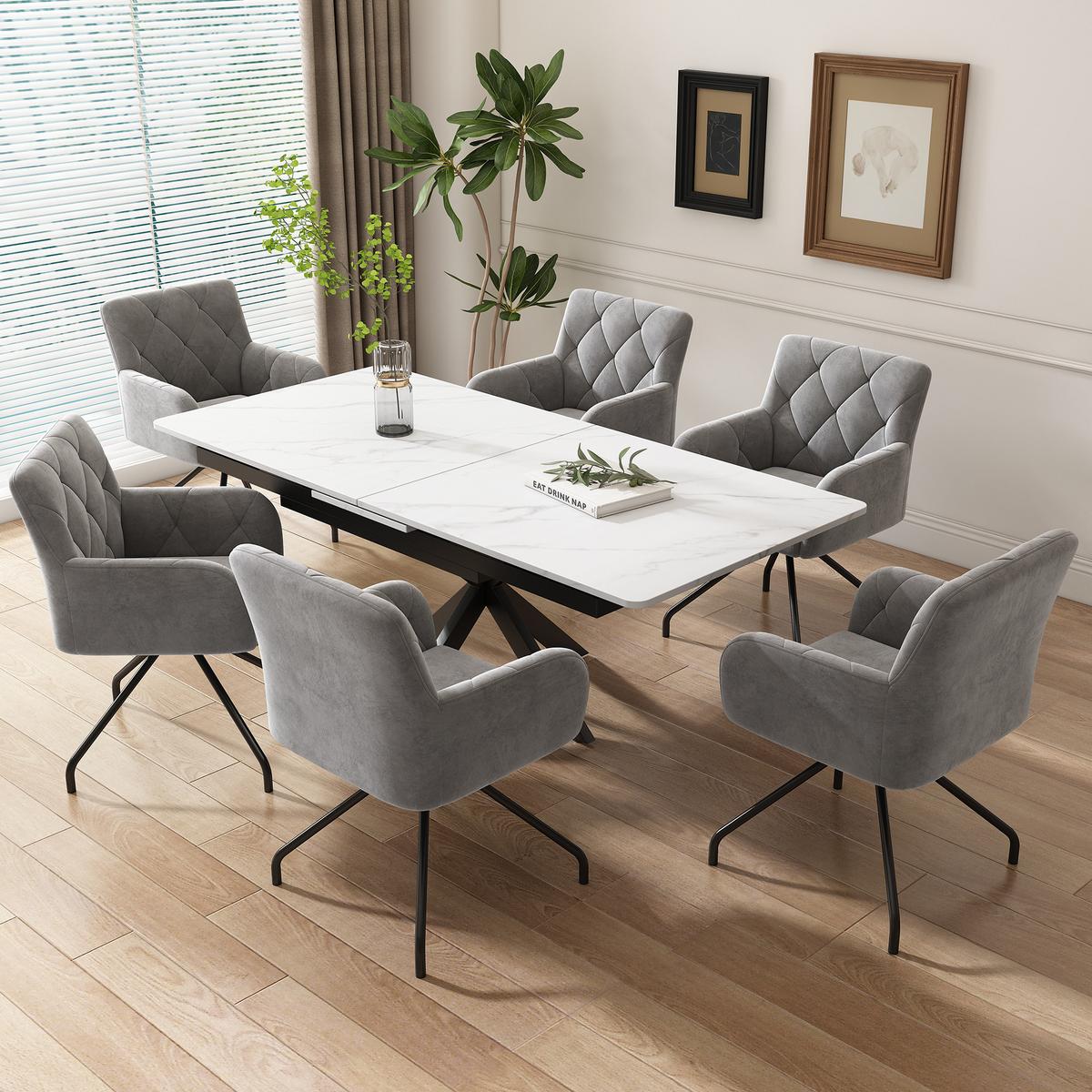 ESSZIMMERSTÜHLE Grey 2er-Set - Grau, Textil (60/58/60cm) - Urban Meuble
