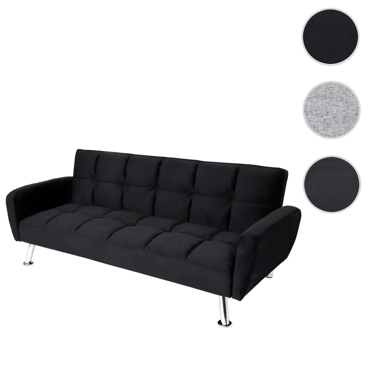 SOFA Schwarz - Schwarz, Textil (203/81/93cm) - MCW