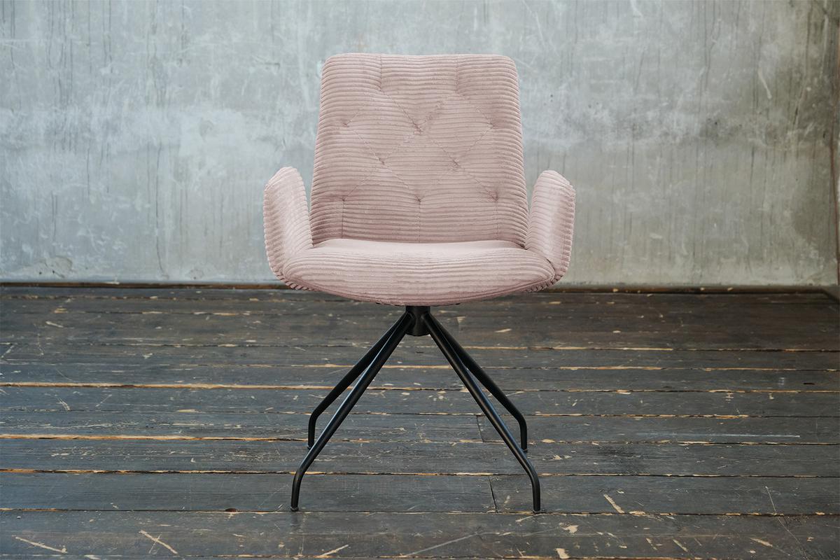DREHSTUHL NEW CHARME Pink Cord (1er-Set) - Pink/Rosa, Textil (59/87/66cm) - KAWOLA