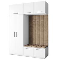 GARDEROBENSCHRANK REMA 180/240/60 cm Modern Garderobe-Set Weiß - Weiß/Mokka, Holzwerkstoff (180/240/60cm) - MASSENO