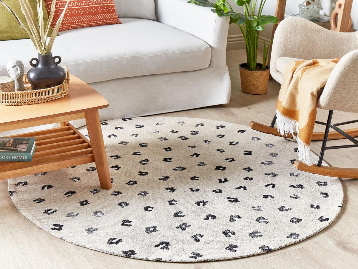KURZFLOR-TEPPICH Afis 140/140 cm - Beige, Textil (140/140cm) - Beliani