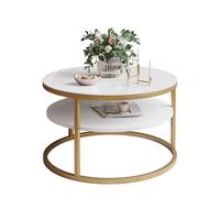 COUCHTISCH CIRI SLIM GLASS mit Regal - Goldfarben, Glas (60/60/41cm) - Lookway