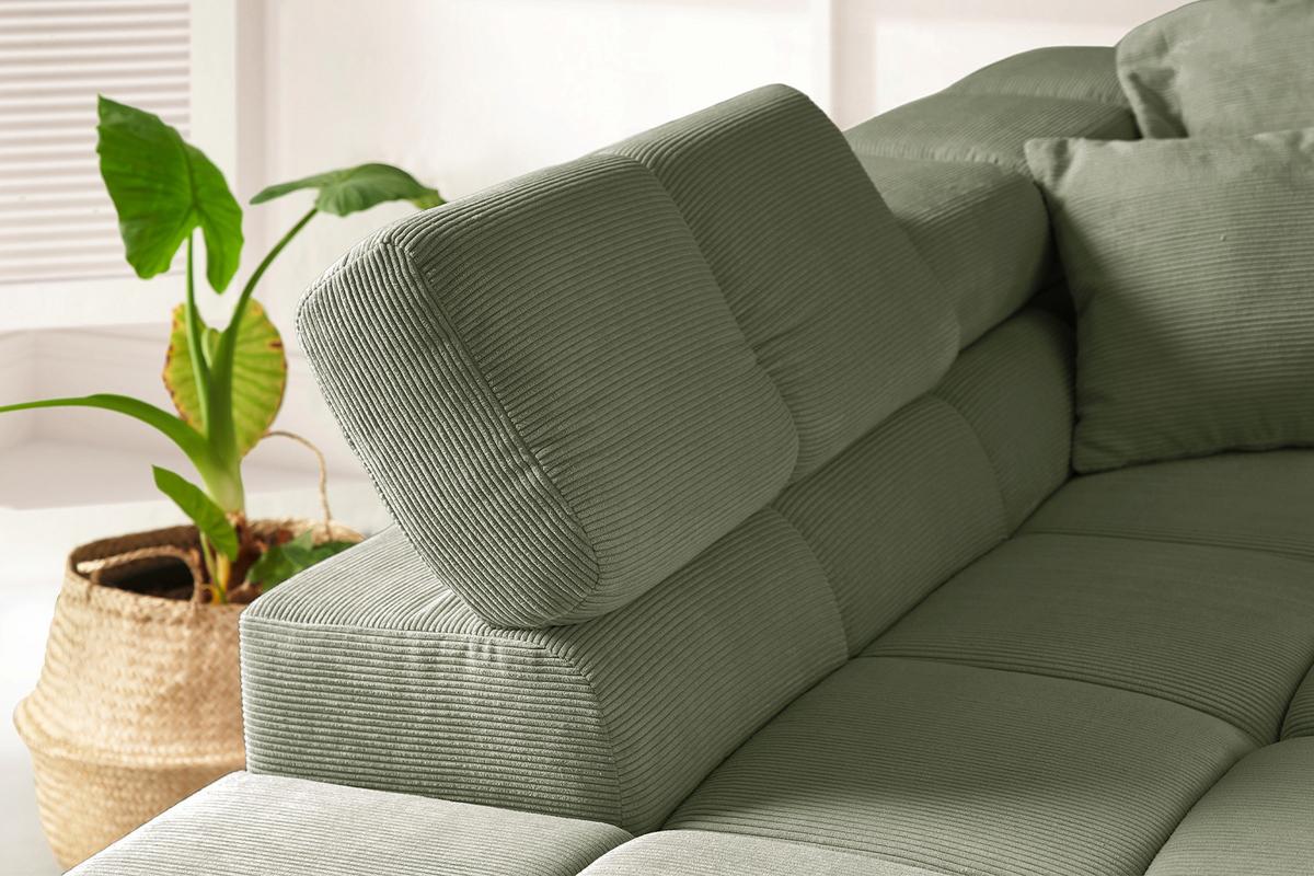 ECKSOFA NEVADA Dunkelgrün Cord - Dunkelgrün/Schwarz, Kunststoff/Textil (319/215cm) - KAWOLA
