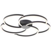 DECKENLEUCHTE Fico G80661/06 - Schwarz, Metall (57/57/6cm) - Brilliant