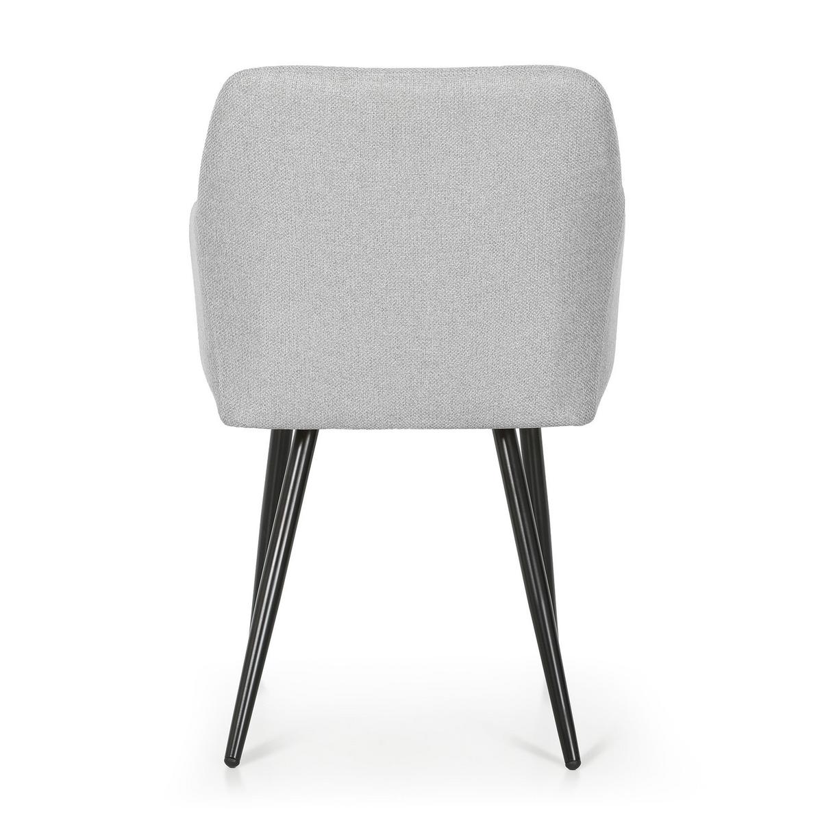 POLSTERSTUHL 2er Set, Metallbeine Grau, Schwarz 54/82/58 - Schwarz/Grau, Textil (54/82/51cm) - RAUMHIRSCH FURNITURE