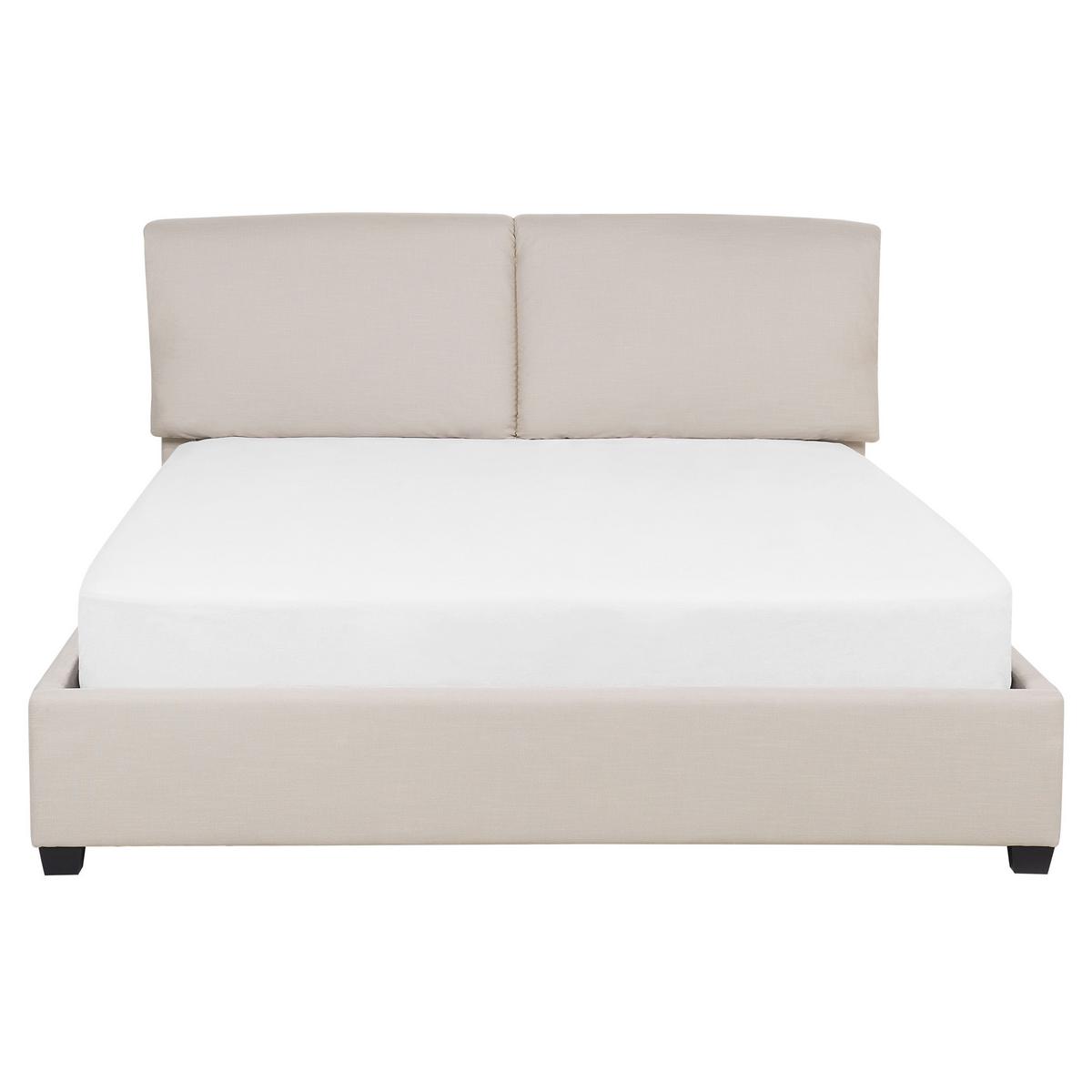 POLSTERBETT 160/200cm Helles Beige Belfort - Beige, Textil (160/200cm) - Beliani