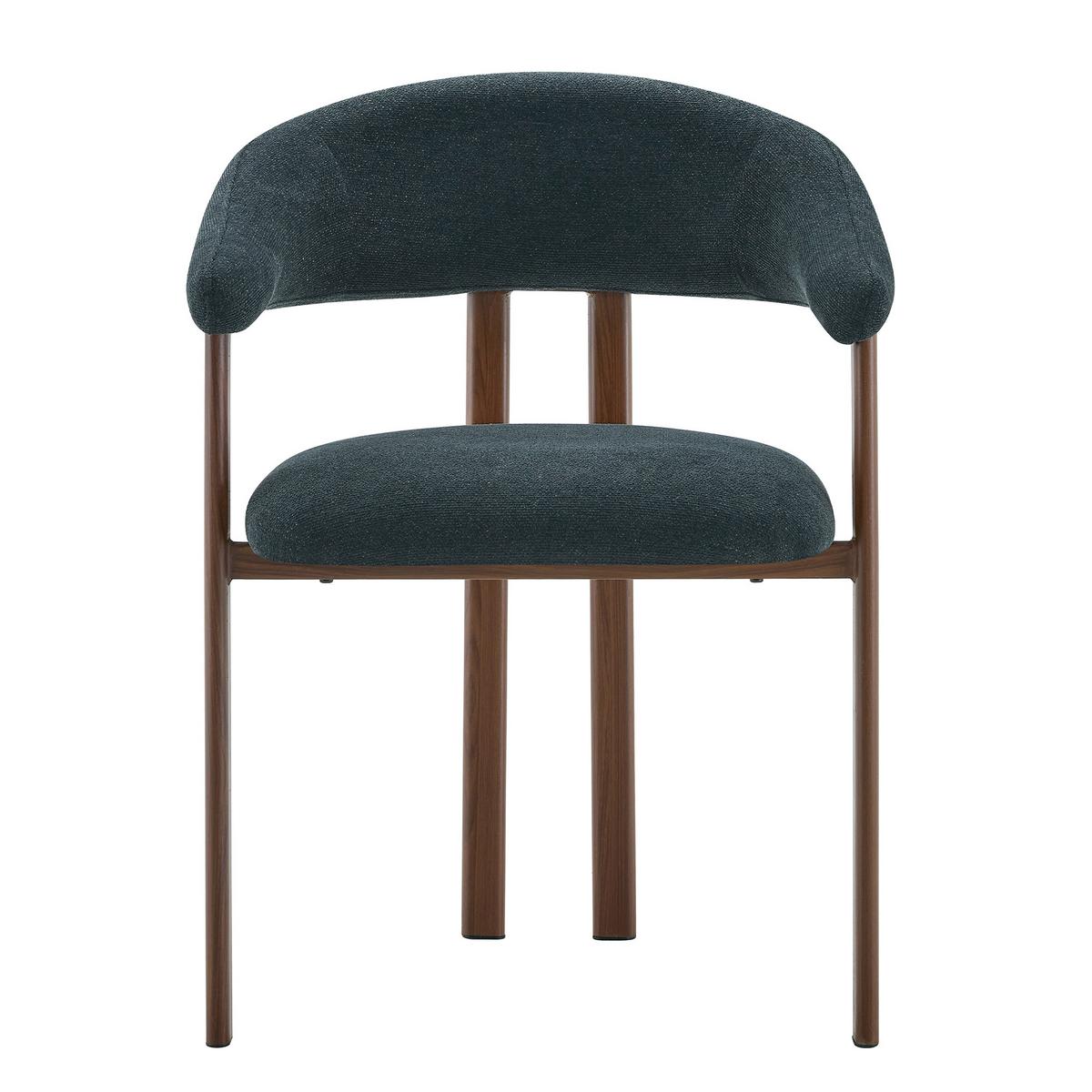 ESSZIMMERSTUHL 2ER-SET aus Stoff mit Metallbeinen, ergonomisch gepolstert im Fass-Design - Schwarz, Textil (60/80.5/57.5cm) - Urban Meuble
