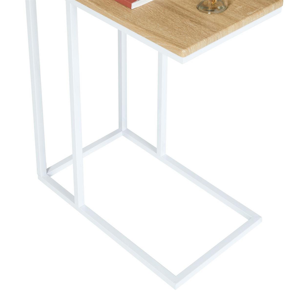 BEISTELLTISCH DEBORA Sonoma Eiche/weiß - Weiß/Sonoma Eiche, Holzwerkstoff (26/46/61cm) - IDIMEX