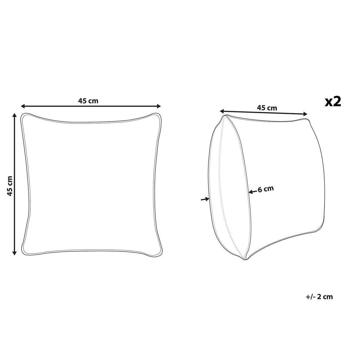 DEKOKISSEN 2er-Set Gelb 45/45 cm Dicentra - Gelb, Textil (45/45cm) - Beliani