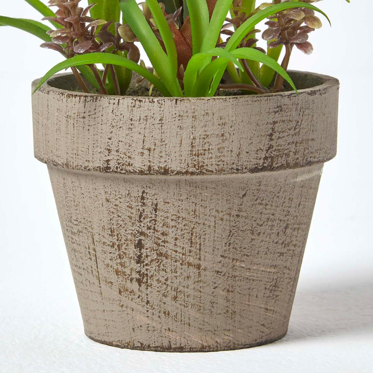 KUNSTBLUMEN Tulpen orange im Steinoptik-Topf, 27 cm - Orange, Kunststoff (27cm) - Homescapes