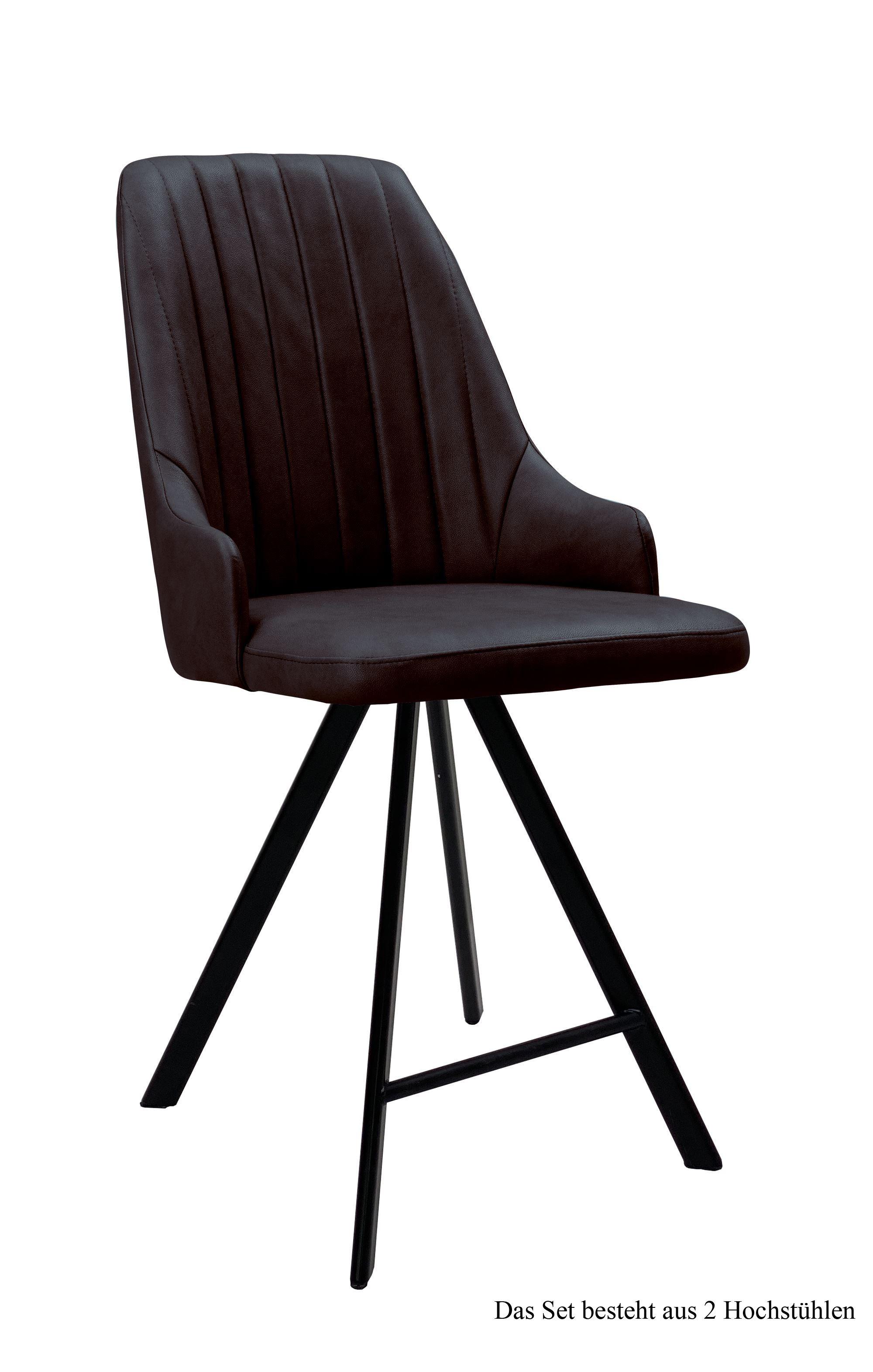 THEKENSTUHL drehbar (2er-Set) Diannah 52x108x60 Schwarz/Espresso - Dunkelbraun/Schwarz, Kunststoff (60/108/52cm) - 58aufmkessel
