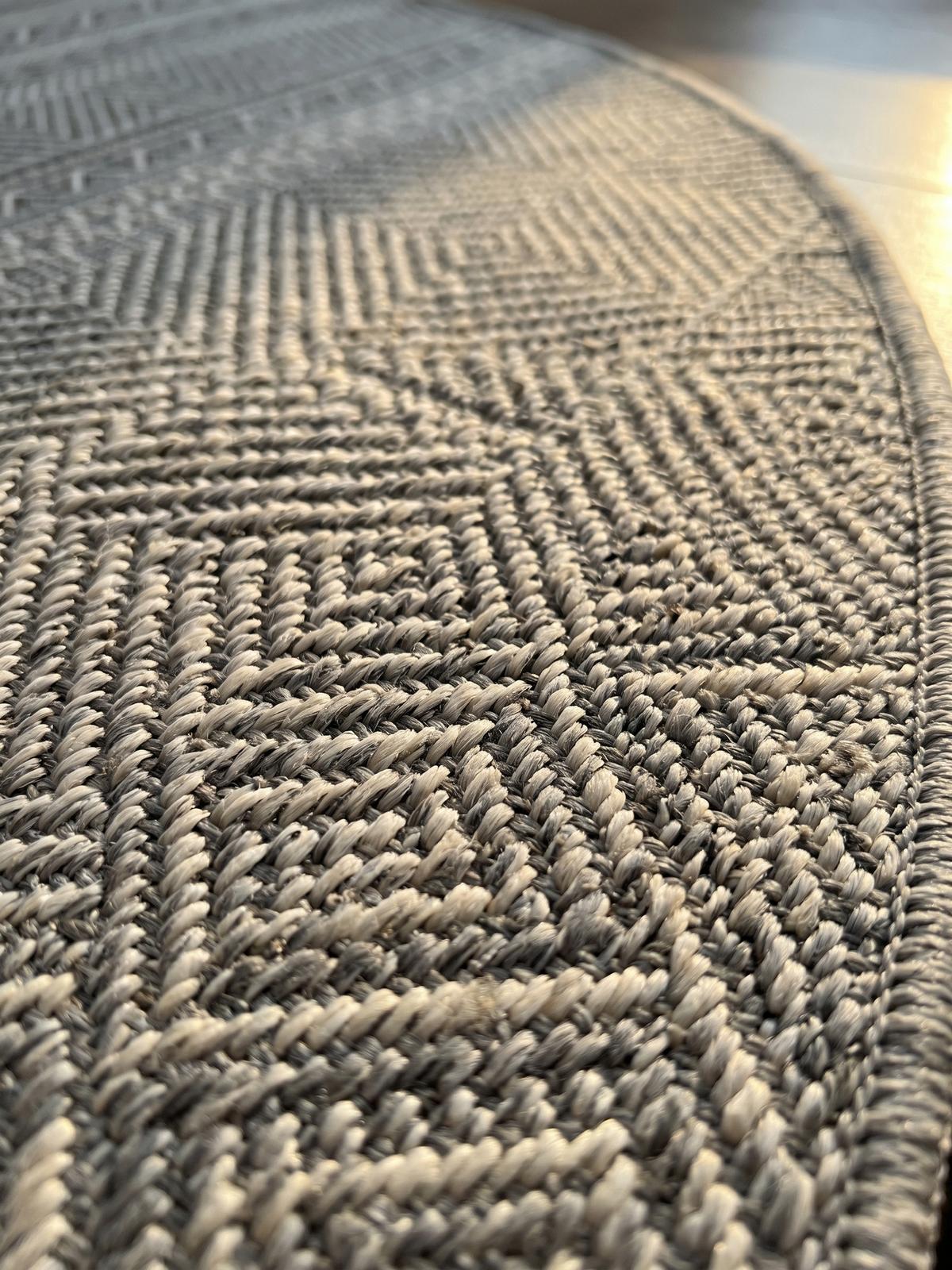 TEPPICH Outdoor VENTOUX in Grau, im Ethno-Stil, Ø 120 cm - Grau, Textil (120/120cm) - KADIMA DESIGN