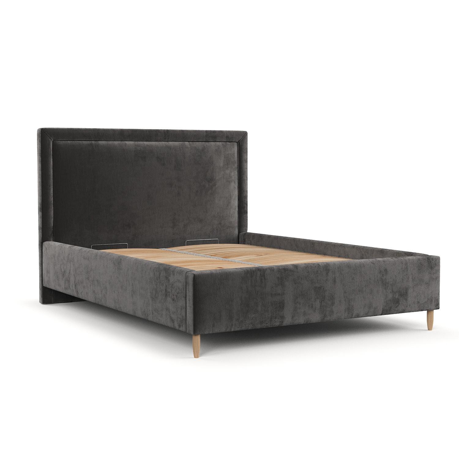 POLSTERBETT Vega 180/200 cm Anthrazit im Lotta Stoff - Anthrazit/Naturfarben, Holz/Holzwerkstoff (180/200cm) - AltaBeds
