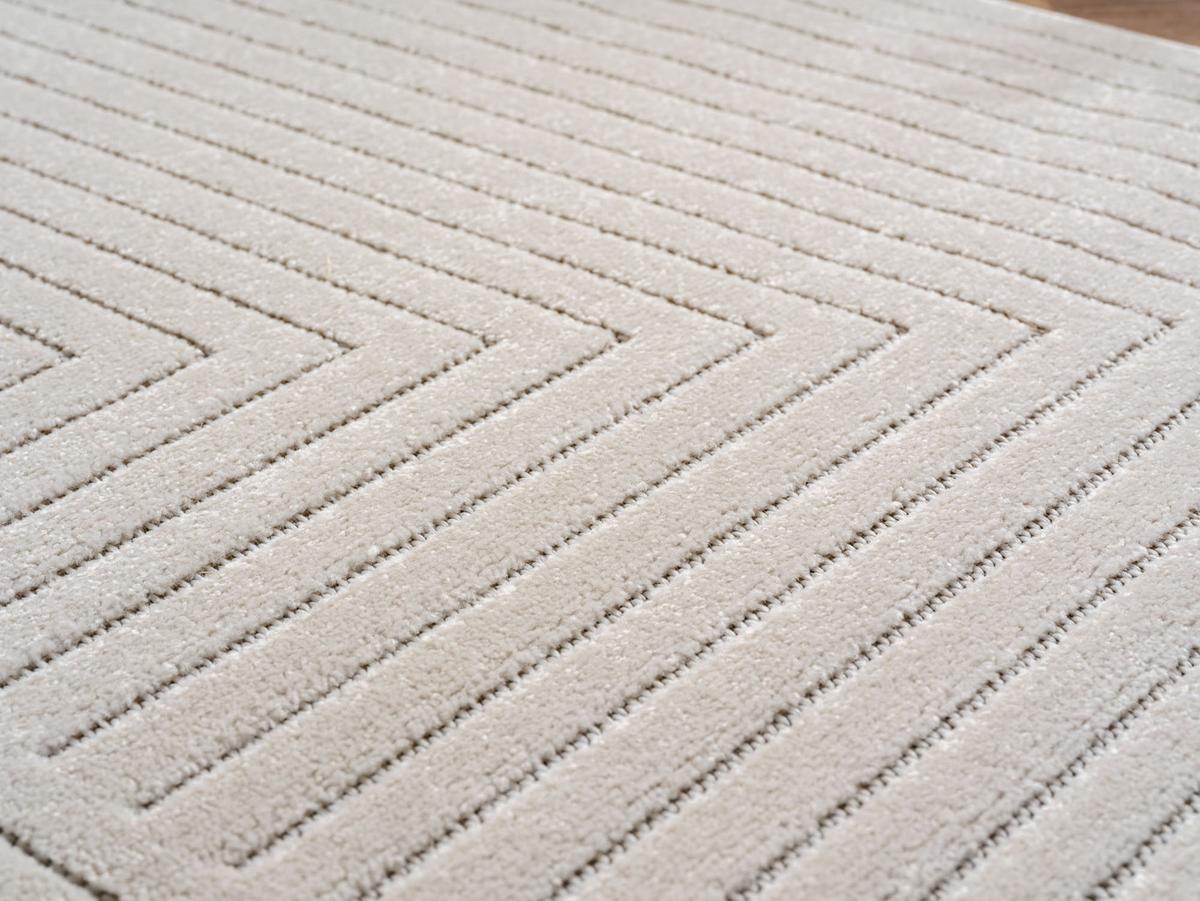 TEPPICH Outdoor ENGADIN in Creme, im Skandi-Stil mit 3D-Design, aus Polypropylen, 200 x 290 cm - Beige, Textil (290/200cm) - KADIMA DESIGN
