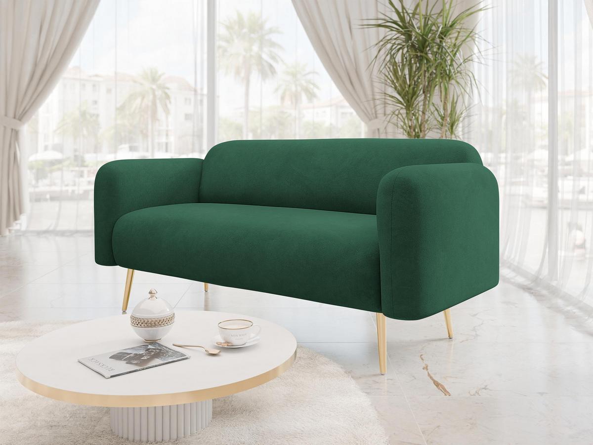 SOFA Nami 2 - Goldfarben/Grün, Holz/Textil (174/75/71cm) - MIRJAN24