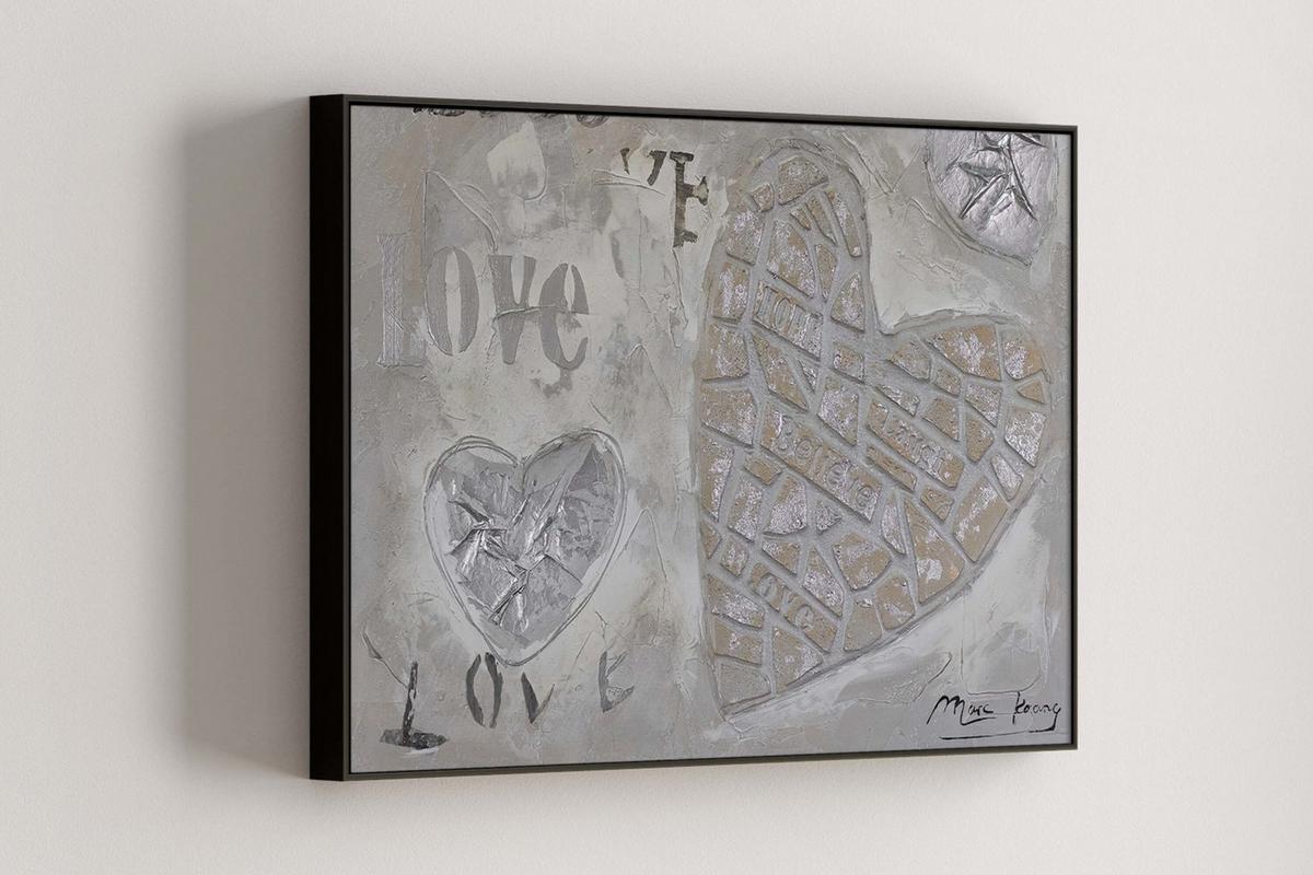 ACRYLBILD HANDGEMALT 80/60 cm - Beige/Grau, Holz/Textil (80/60cm) - KUNSTLOFT