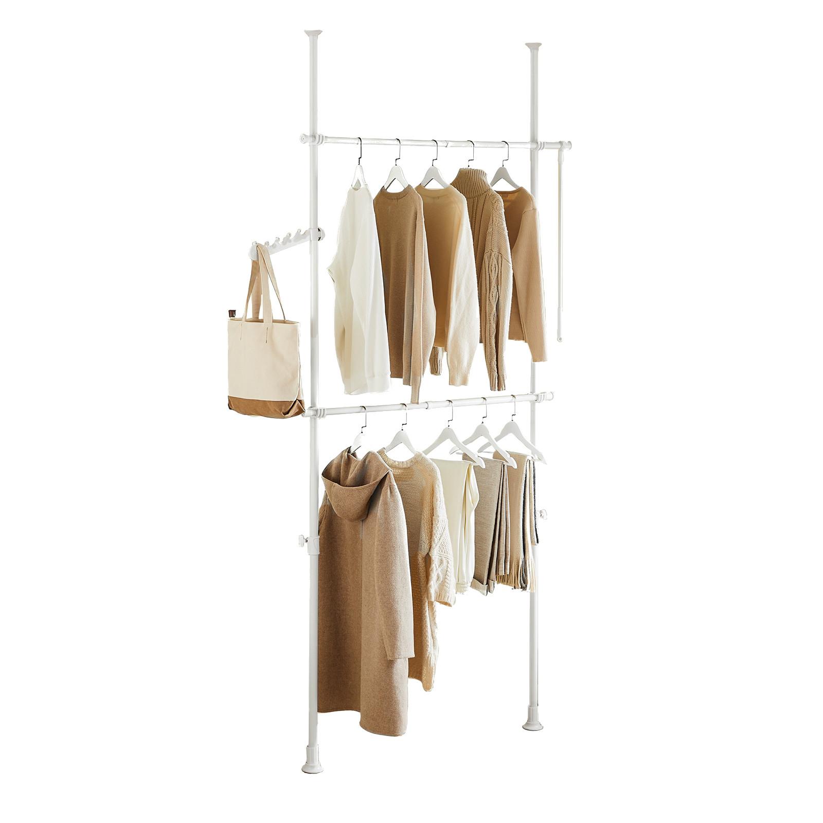 TELESKOP GARDEROBEN SYSTEM Weiß - Weiß, Kunststoff (113/285/1cm) - SoBuy