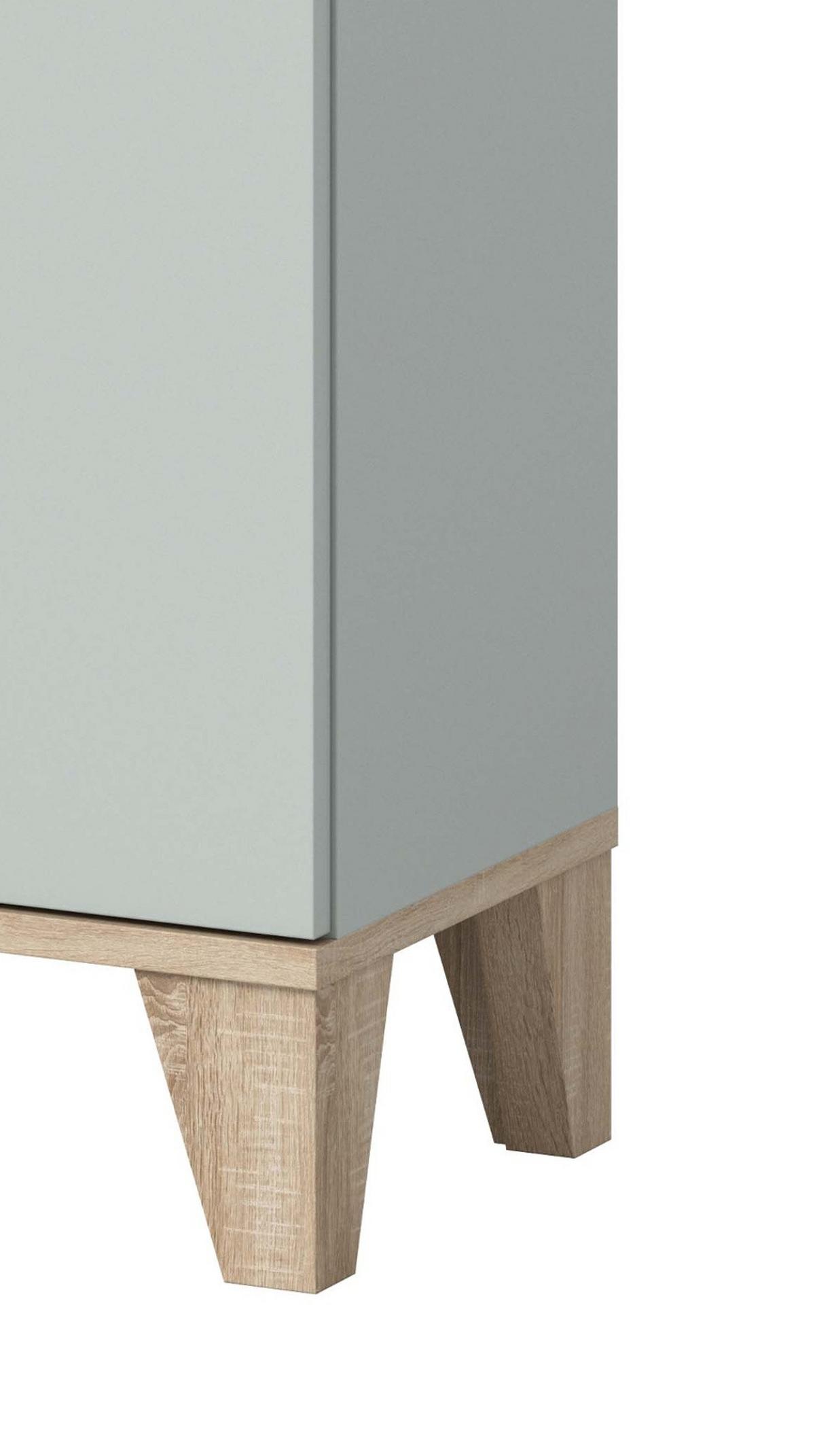 BADMÖBEL-SETGRÜN, Eiche 2-teilig 60 x 190 cm, Badkombination skandinavisches Design - Eichefarben/Grün, Glas/Holzwerkstoff (60/190/34cm) - Inn.Furn