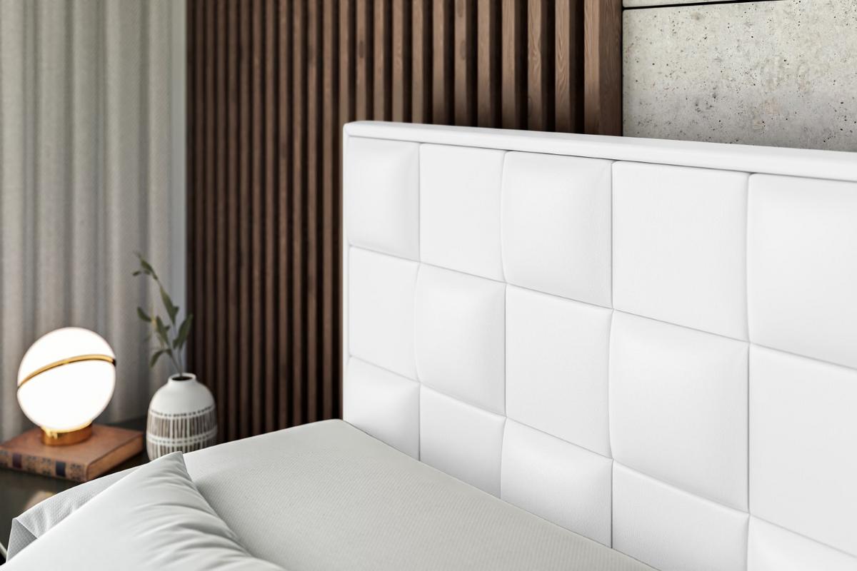 BOXSPRINGBETT ZAFIRA-BZ KING - 140 x 200 - H3/H4 - Weiß Hochglanz - Weiß Hochglanz, Holzwerkstoff (140/200cm) - ALTDECOR