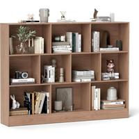 BUCHERREGAL Braun - Braun, Holz (140/104/24cm) - COSTWAY