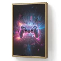 NACHTTISCHLAMPE MIT AKKU Controller - Neon - Explosion - Abstrakt 40x60 cm - Violett, Holzwerkstoff (8/40/60cm) - OnlyWow
