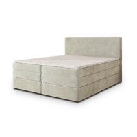 BOXSPRINGBETT MATERN 200x200 cm mit Matratze und Topper, H2+H3 - Creme - Creme, Holz (200/200cm) - MASSENO
