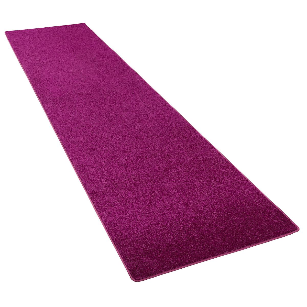 HOCHFLOR VELOURS LÄUFER TEPPICH LUNA - Violett, Textil (80/400cm) - Snapstyle