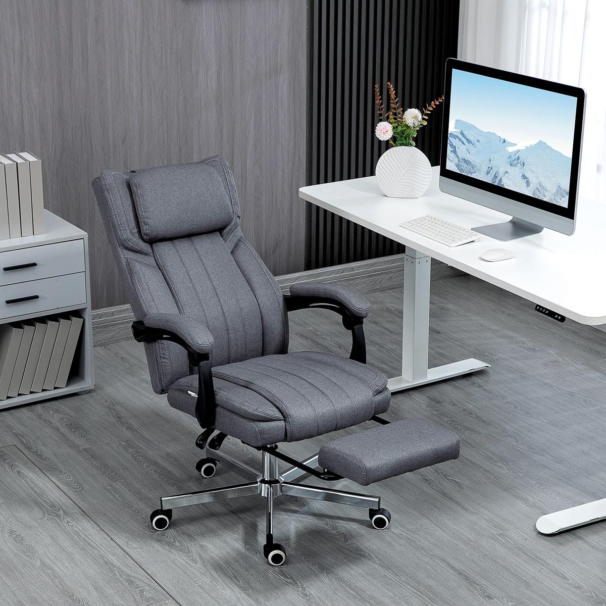 BÜROSTUHL mit Massagefunktion, Grau - Grau, Kunststoff (61/118/65cm) - Vinsetto