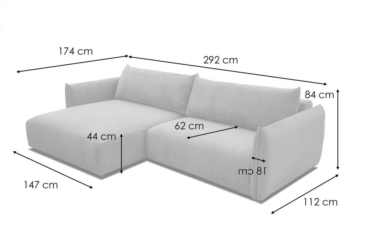 ECKSOFA TAUER 5-Sitzer, taupe - Taupe/Schwarz, Holzwerkstoff/Kunststoff (174/292cm) - Wozimo