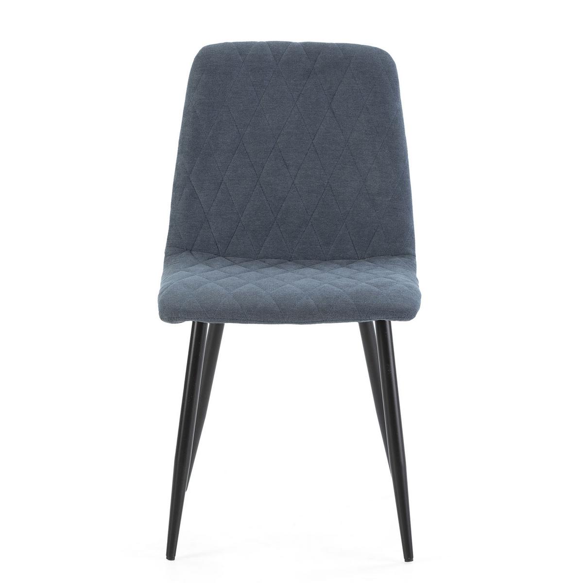 STUHL 4er-Set Abril blauer Stoff - Blau, Textil/Metall (45/84/56cm) - VS Venta-stock