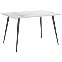 ESSTISCH 120/80/76 cm Weiß schwarz Rechteckig Santiago - Weiß, Holzwerkstoff (120/80/76cm) - Beliani