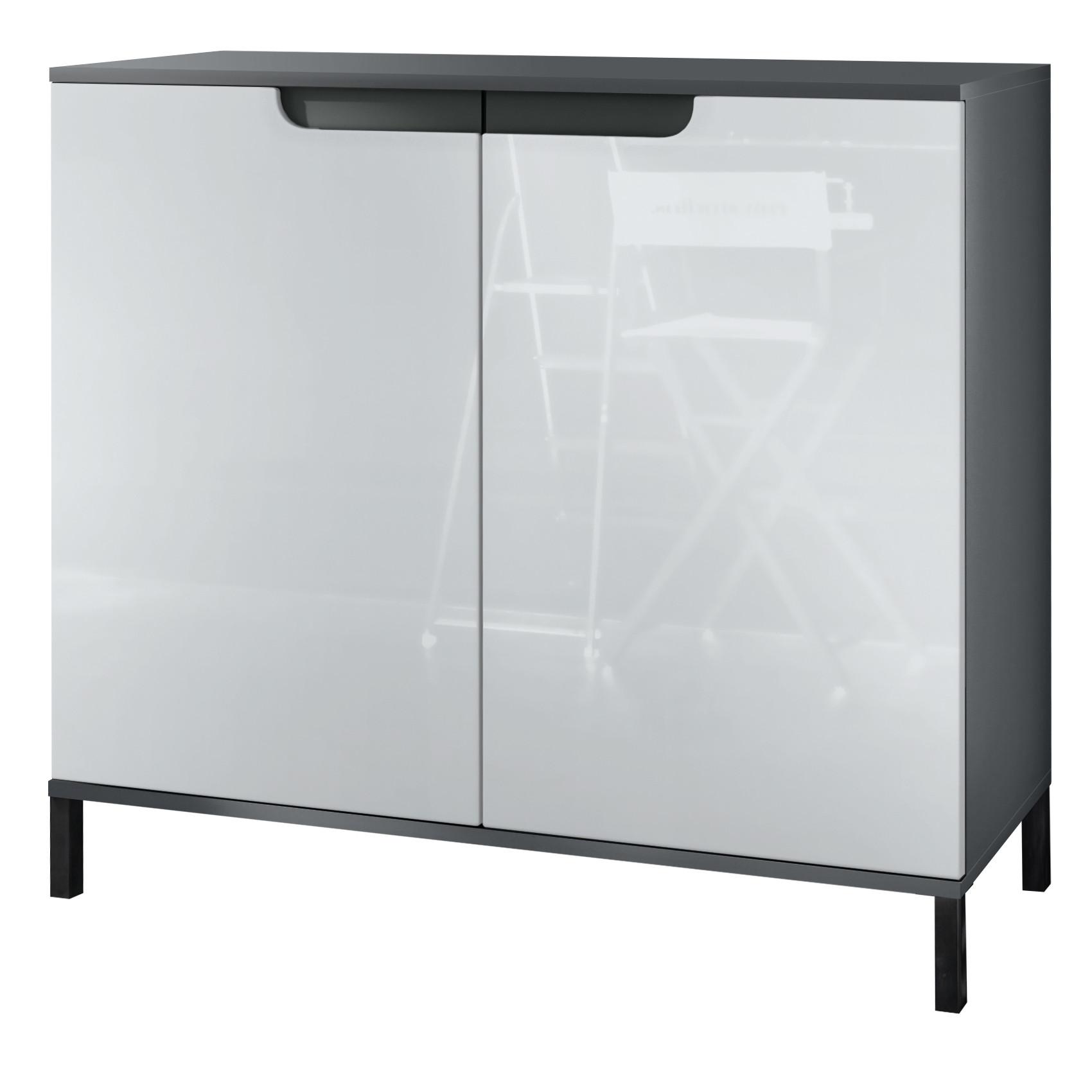 KOMMODE Sylt Weiß Hochglanz - Weiß Hochglanz, Holzwerkstoff (92.5/83.5/35cm) - Vladon