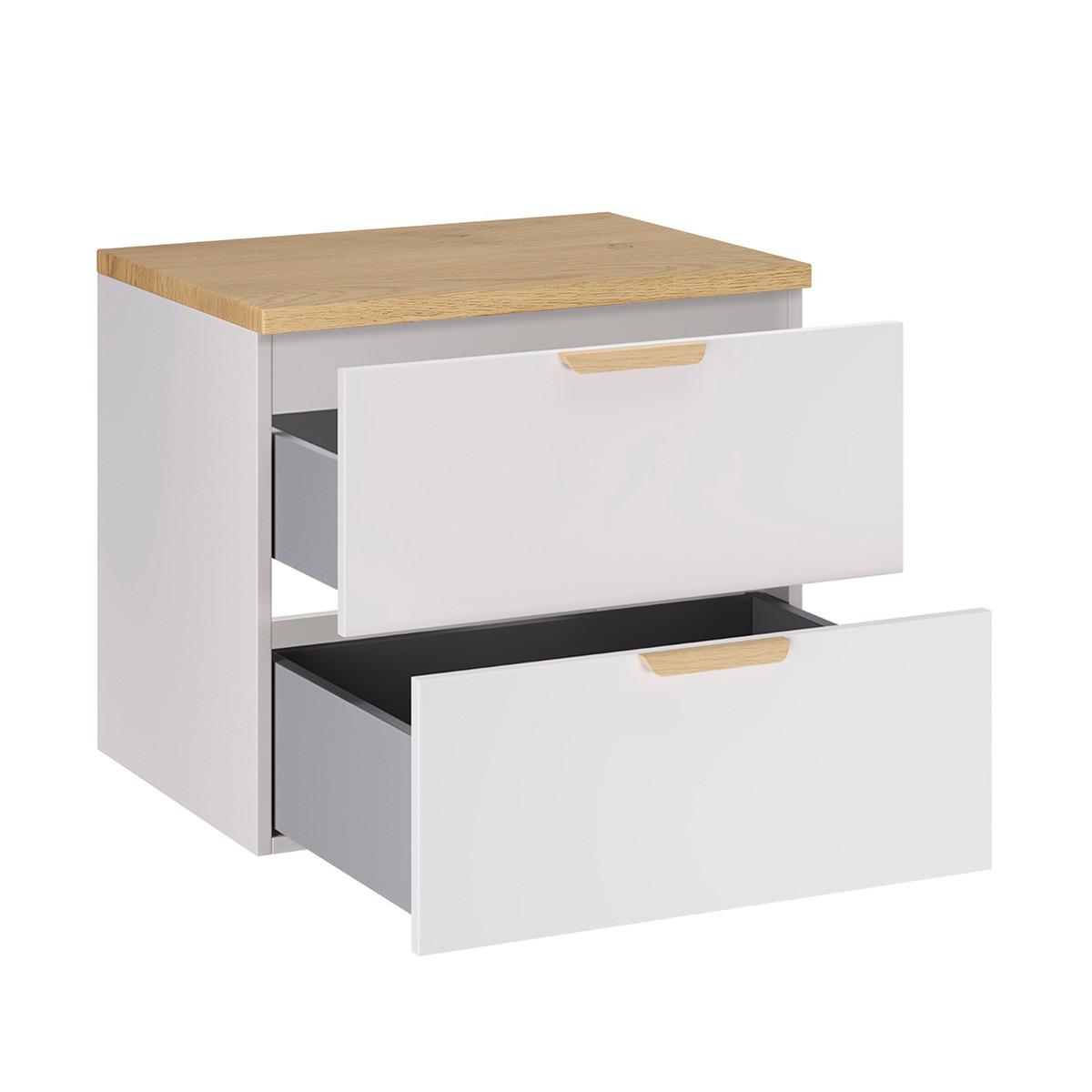 WASCHTISCHUNTERSCHRANK 60.6cm Oria 2er-Set Weiß - Weiß, Holzwerkstoff (60.6/50/46.5cm) - Petits-meubles