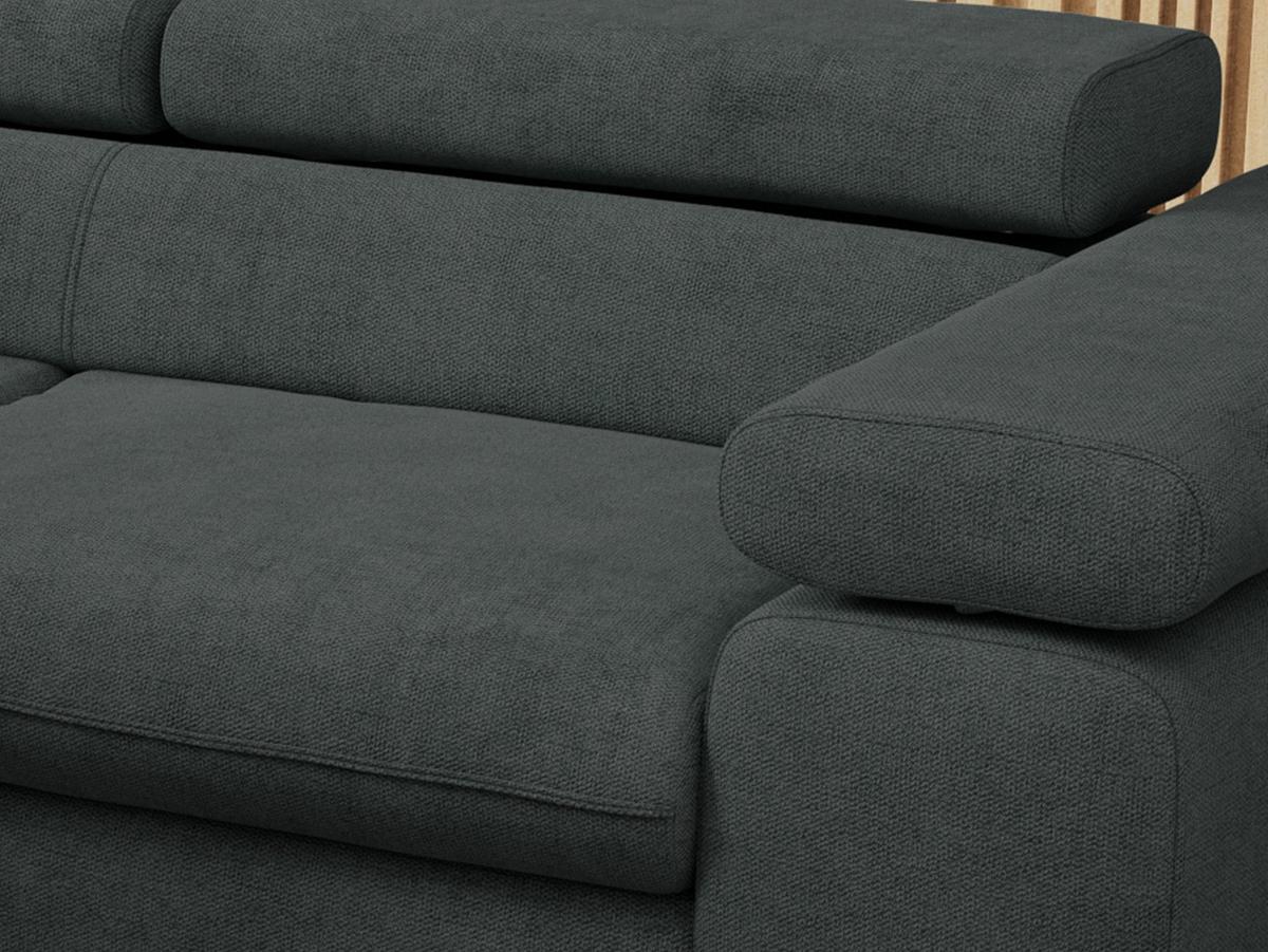 ECKSOFA PEDRO L Dunkelgrau Struktur - Links Seite - Dunkelgrau/Schwarz, Textil/Metall (208/273cm) - MKS