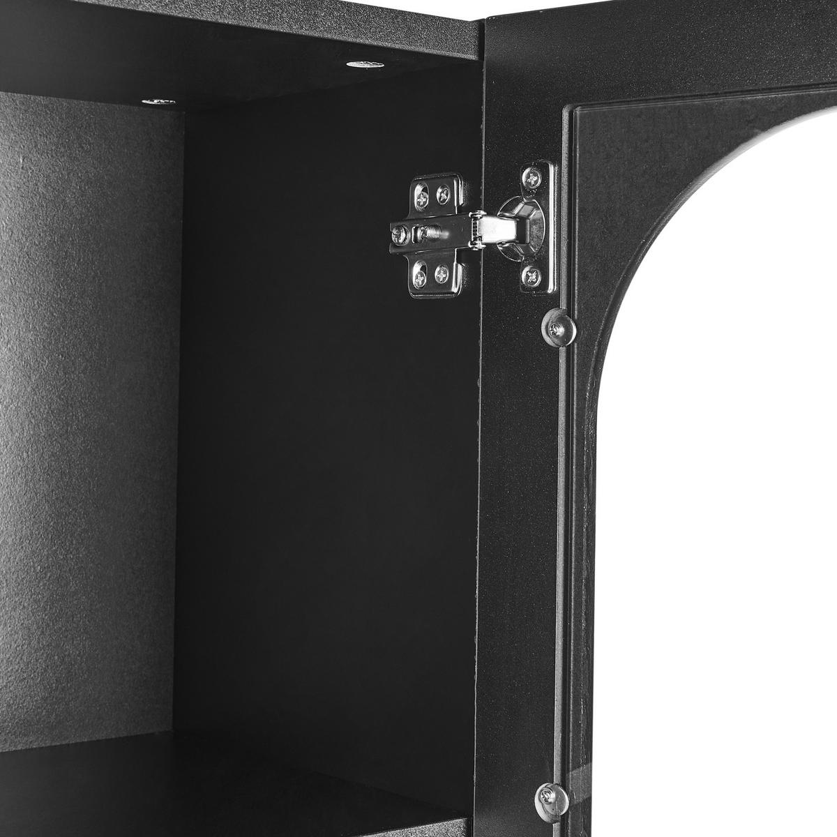 VITRINE mit Glastüren 100 cm Schwarz Langford - Schwarz, Holzwerkstoff (100/178/38cm) - Beliani