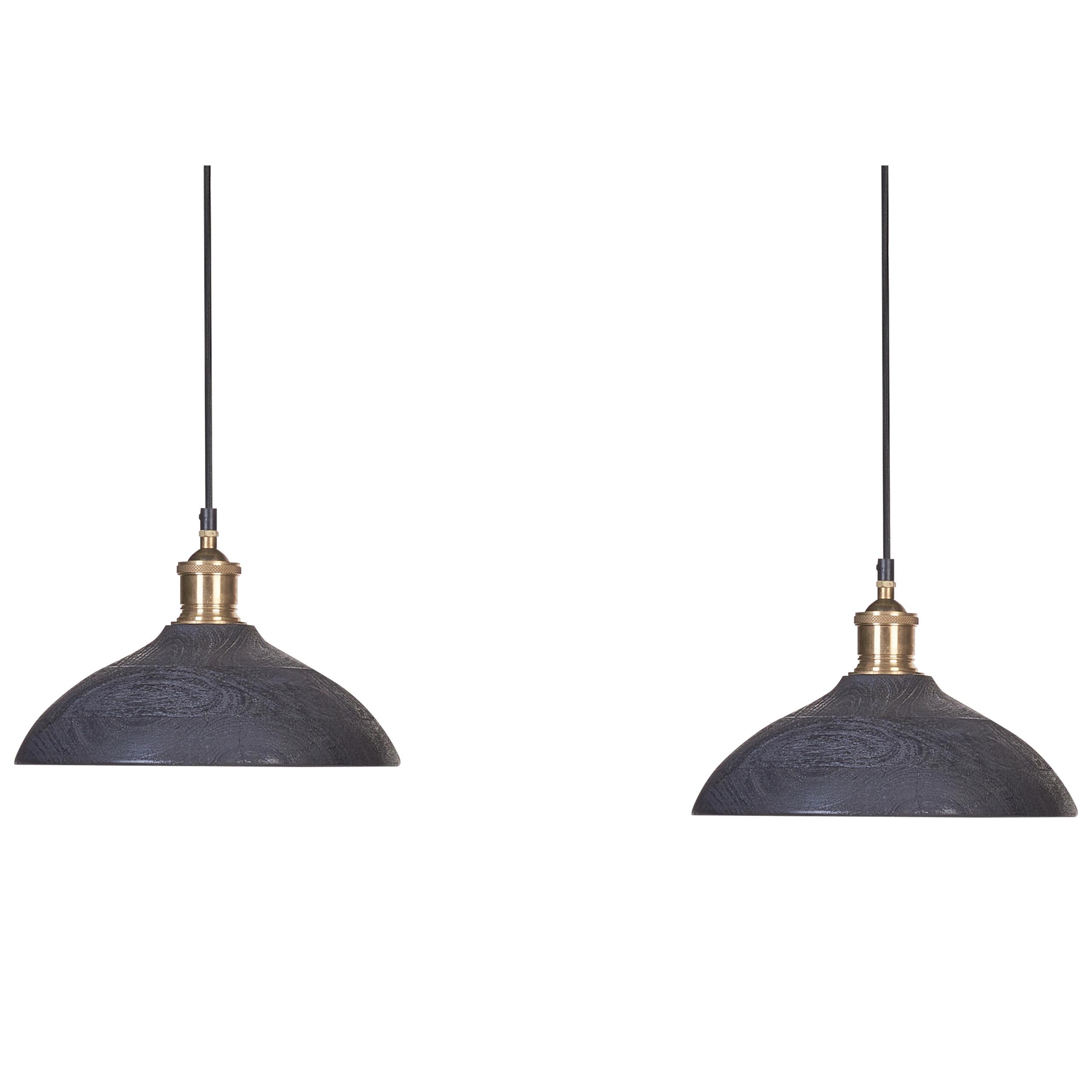 HÄNGELEUCHTE Cheyyar 14/65/126 cm - Schwarz, Holz (14/65/126cm) - Beliani
