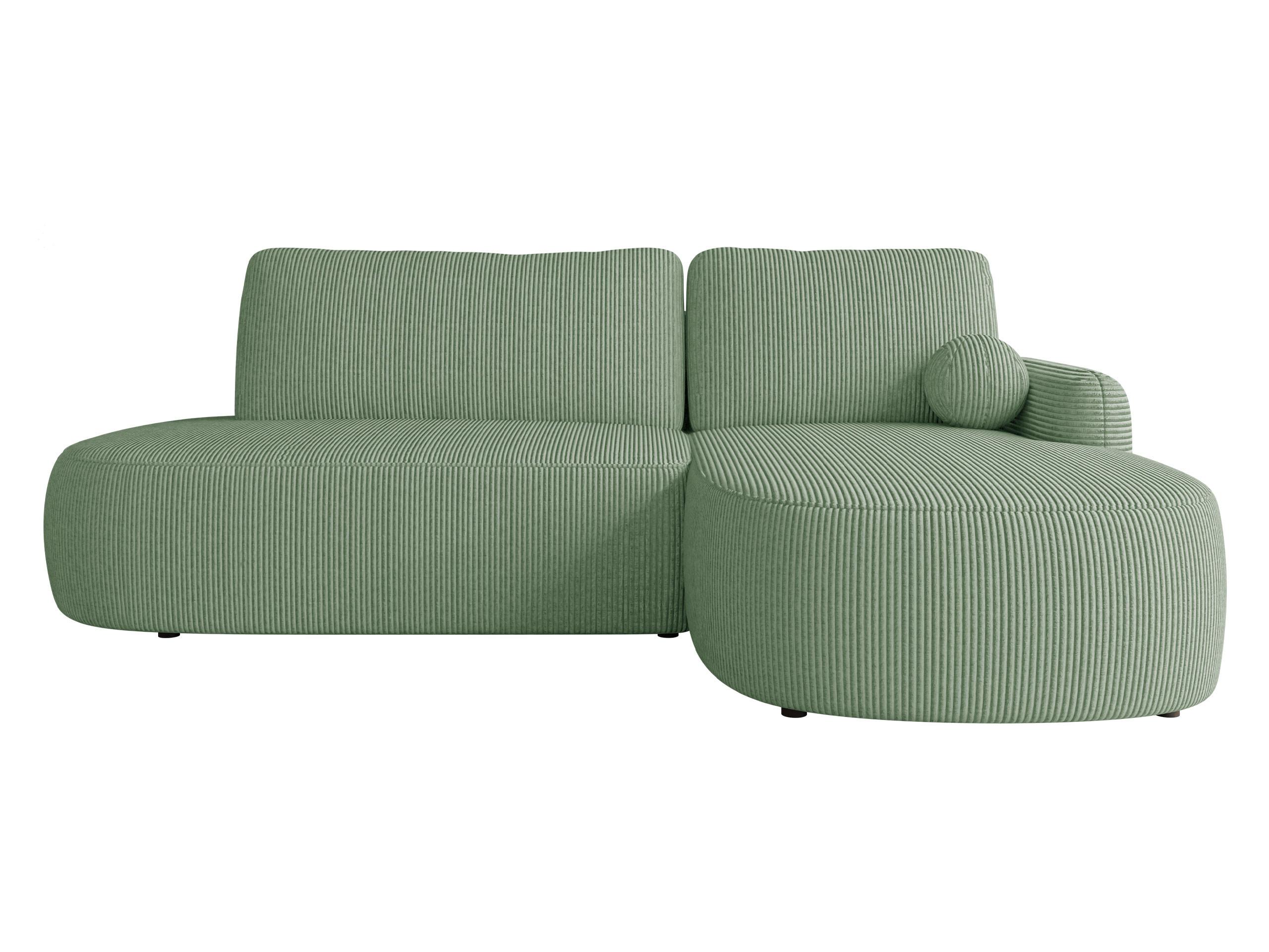 ECKSOFA Loridu O Cord, Seite: Rechts - Schwarz/Mintgrün, Holz/Kunststoff (174/274cm) - MIRJAN24