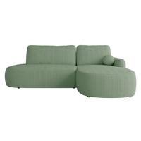 ECKSOFA Loridu O Cord, Seite: Rechts - Schwarz/Mintgrün, Holz/Kunststoff (274/174cm) - MIRJAN24