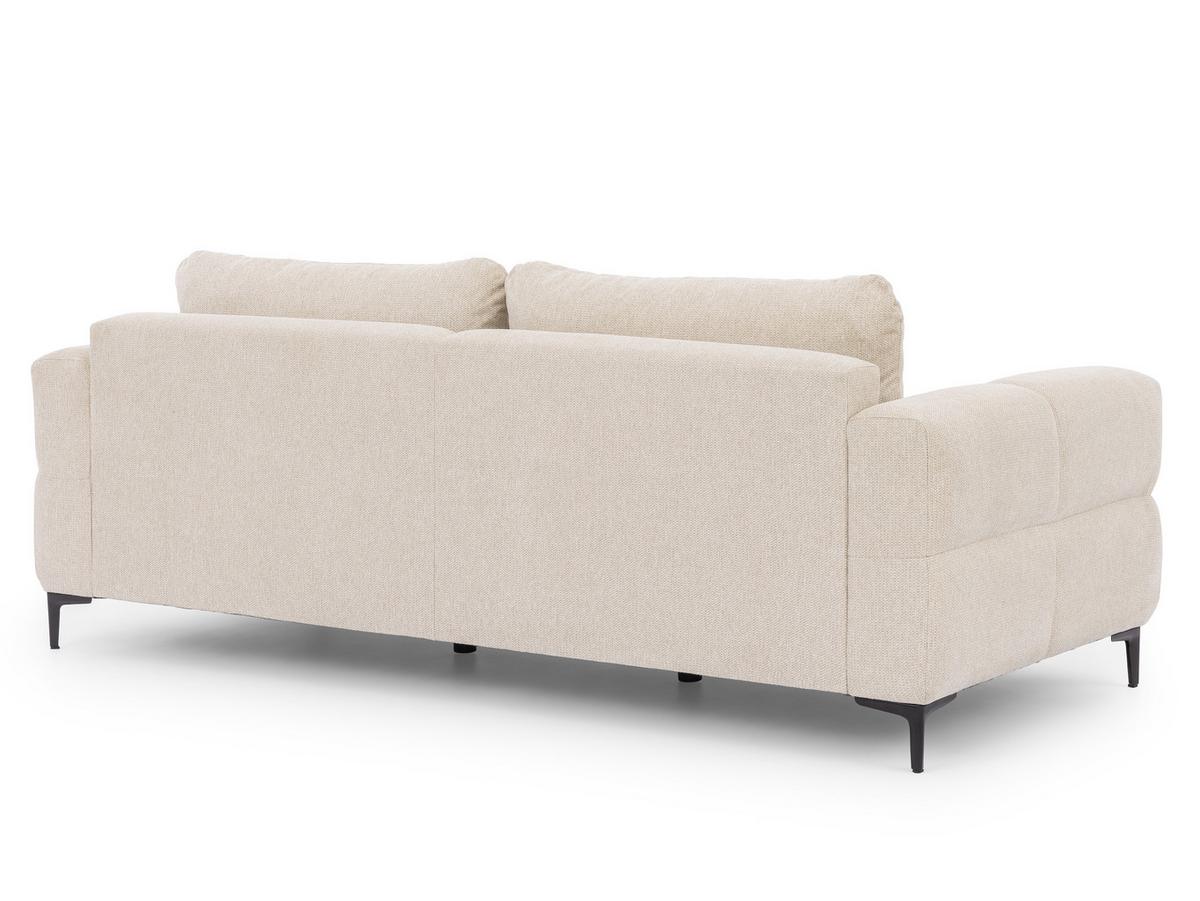 3-SITZER-SOFA Cardea in Bubble-Optik aus weichem Hellbeige Strukturstoff mit hohem Sitzkomfort - Beige/Schwarz, Holz/Textil (217/80/97cm) - S-Style Möbel