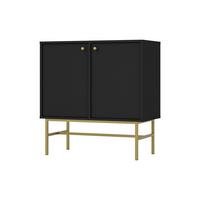 KOMMODE TORINO 84/86/41 cm mit 2 Türen Graphitfarben - Graphitfarben/Schwarz, Holzwerkstoff (84/86/41cm) - MASSENO