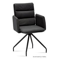 ARMLEHNSTUHL (2er-Set) Dianne 52x92x60 Schwarz/Anthrazit - Anthrazit/Schwarz, Kunststoff (60/92/52cm) - 58aufmkessel