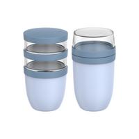 LUNCHPOT-SET XL Ellipse Nordic Blue 900 ml + 1050 ml 2-tlg. - Hellblau, Kunststoff (10.7/20/10.7cm) - Mepal