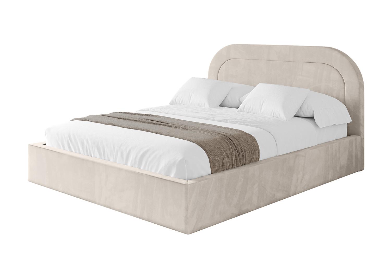 POLSTERBETT mit Bettkasten und Lattenrost, Boxbett ohne Matratze - LERAY 160x200 Beige - Beige, Holzwerkstoff/Textil (160/200cm) - ALTDECOR